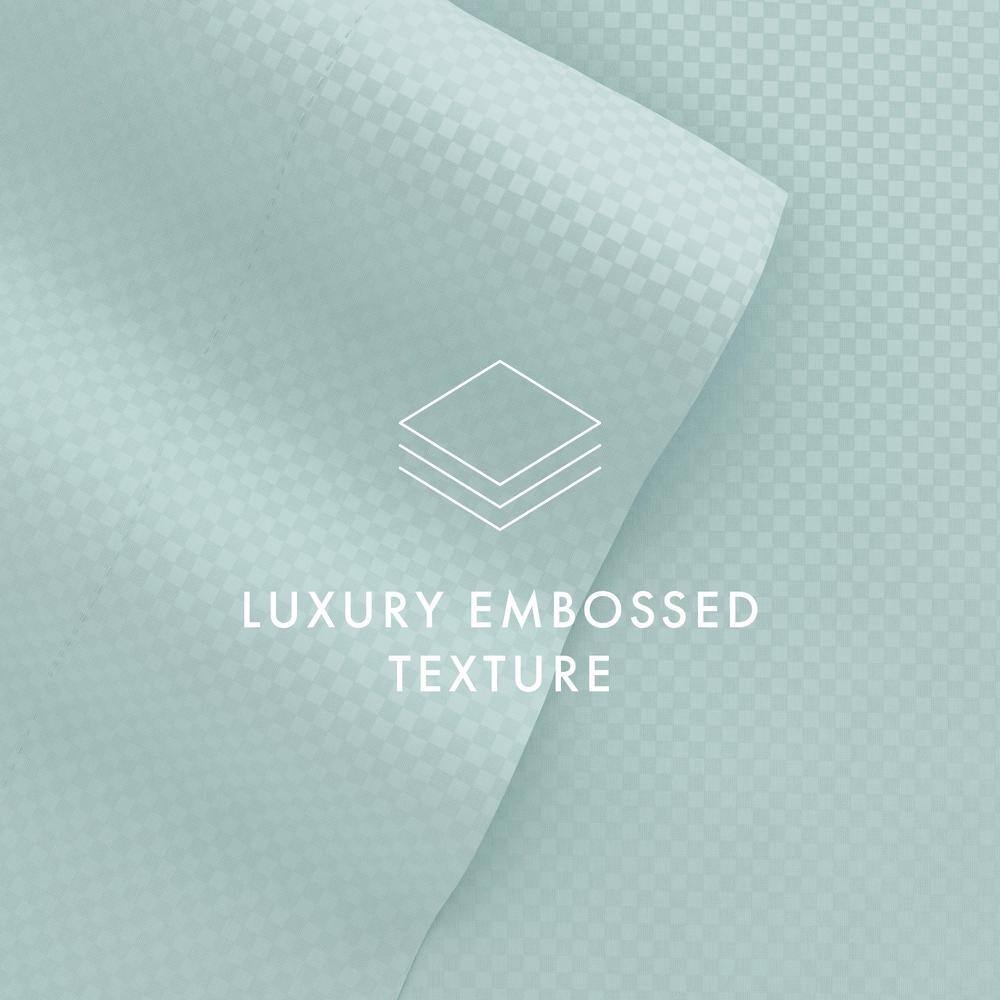 Aqua Embossed Microfiber California King Sheet Set