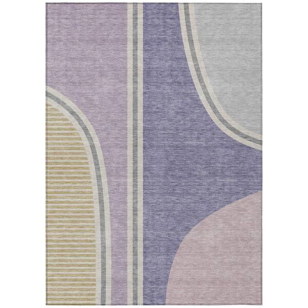 Chantille Machine Washable Indoor/Outdoor Abstract ACN2505 Purple 8 ft. x 10 ft. Area Rug