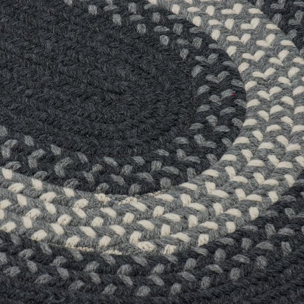 Chancery Charcoal 2 ft. x 3 ft. Oval Braided Area Rug