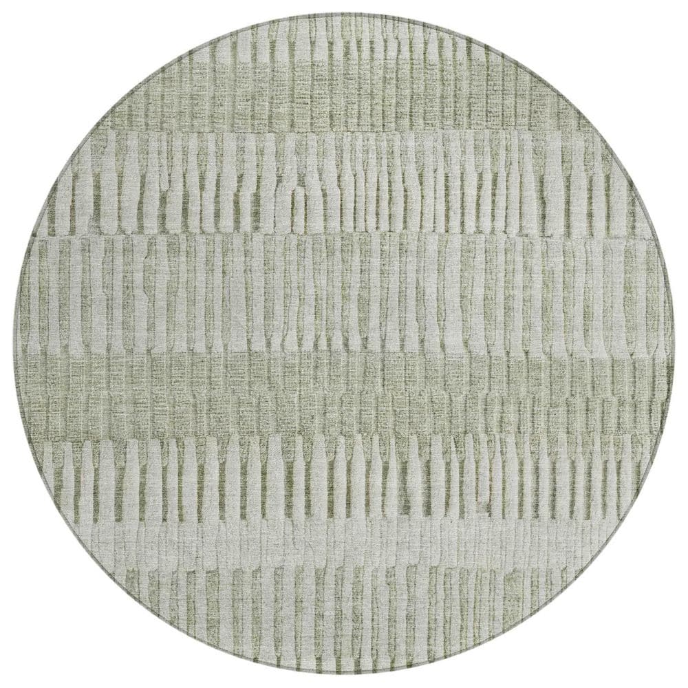 Chantille Machine Washable Indoor/Outdoor Abstract ACN2807 Sage 8 ft. x 8 ft. Round Rug price history on PriceWatchPro