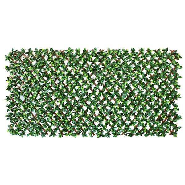 Green Smart Dekor 1-piece, 30 in. x 98 in. Green Artificial Expandable PVC, Cancun Leaf Hedge Panel