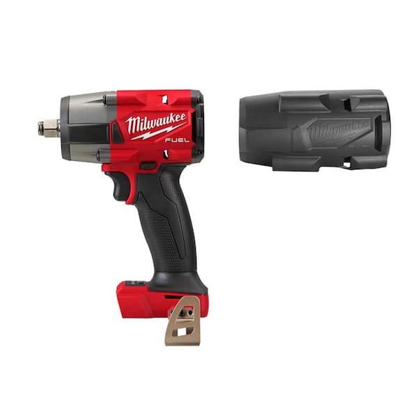 Milwaukee M18 FUEL Gen-2 18V Lithium-Ion Brushless Cordless Mid Torque 1/2  in. Impact Wrench with Friction Ring and with Boot 2962-20-49-16-2960 - The  Home Depot