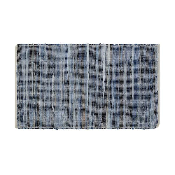 Jessica Simpson Denim Abstract Blue Multi-Colored 2 ft. x 3 ft. Area Rug