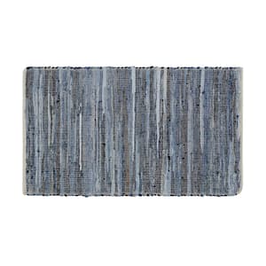 Denim Blue Multi-Colored 2 ft. x 4 ft. Abstract Area Rug