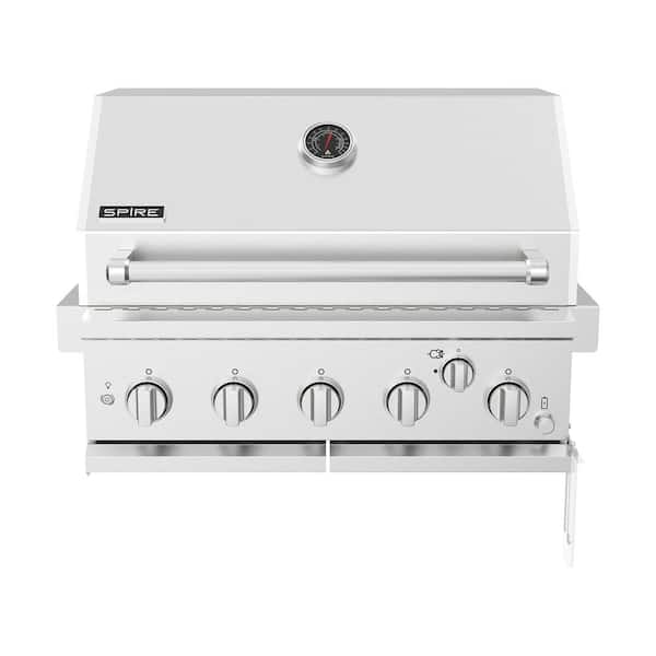SPIRE 5-Burner Built-In Propane Gas Island Grill Head in Stainless Steel with Rear Burner