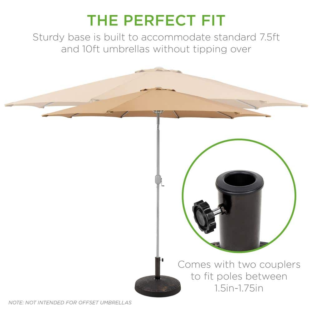 Antique Bronze Wicker Style Metal Patio Umbrella Base Stand