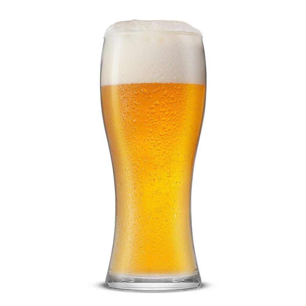 Callen Clear Glass Pilsner Beer Glasses Set of 4