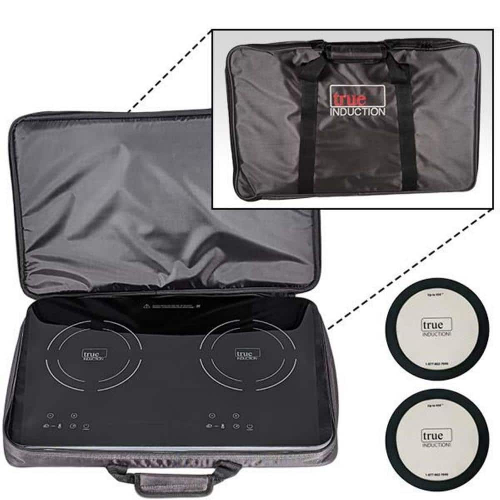 TI-2C 23in. Dual Burner Ceramic-Glass Portable Induction Cooktop 1750W 1026UL Listed Free Bag and 2 Matts