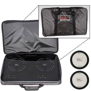 True Induction TI-2C 23in. Dual Burner Ceramic-Glass Portable Induction Cooktop 1750W 1026UL Listed Free Bag and 2 Matts