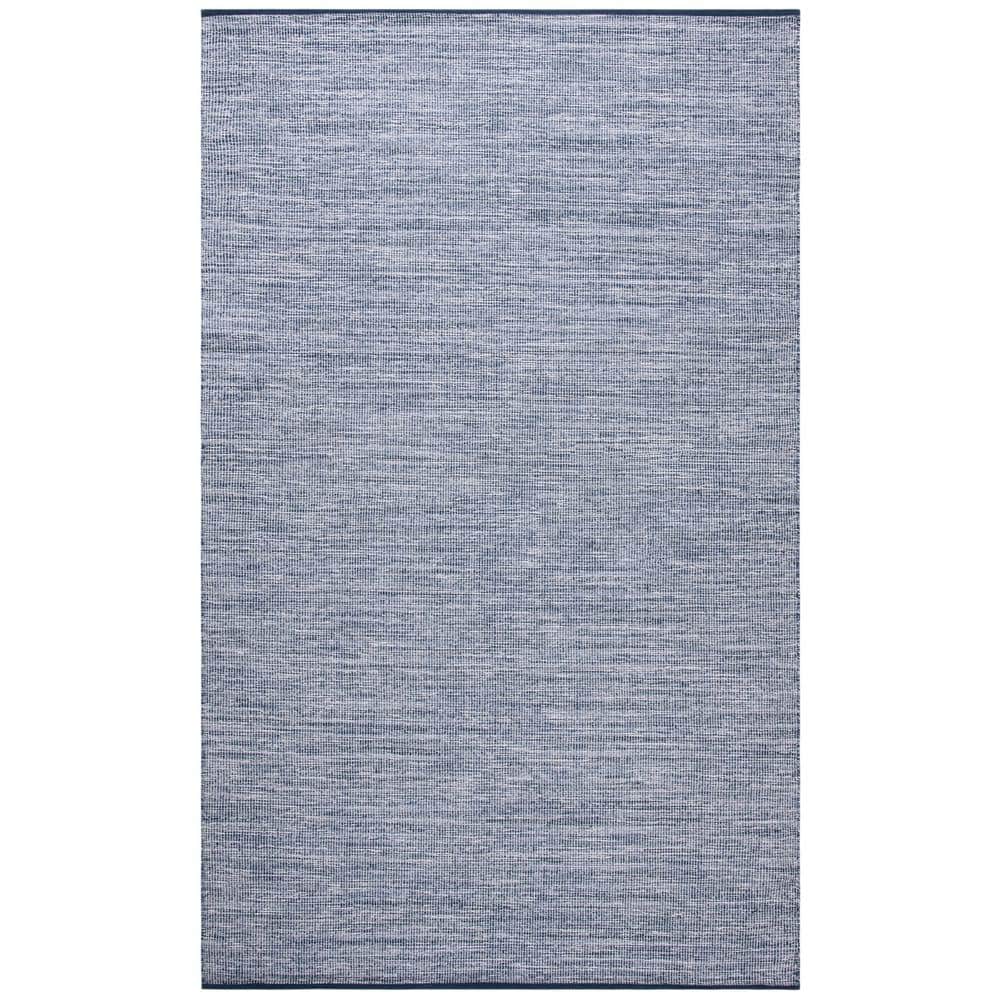 Handwoven Navy Blue Cotton 3' x 5' Reversible Area Rug