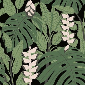 Green and Black Bunaken Peel and Stick Wallpaper (Covers 28.29 sq. ft.)