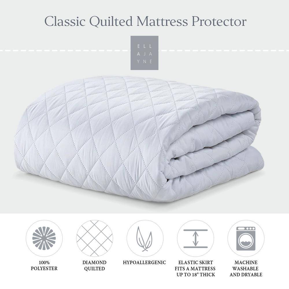 White Queen Down Alternative Quilted Mattress Pad