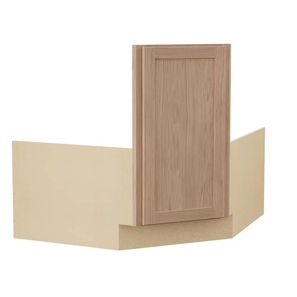 Sinclair 36 in. W x 24 in. D x 34.5 in. H Assembled Corner Sink Base Cabinet in Shaker Light Oak