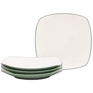Colorwave Green 10.75 in. (Green) Stoneware Square Dinner Plates, (Set of 4)