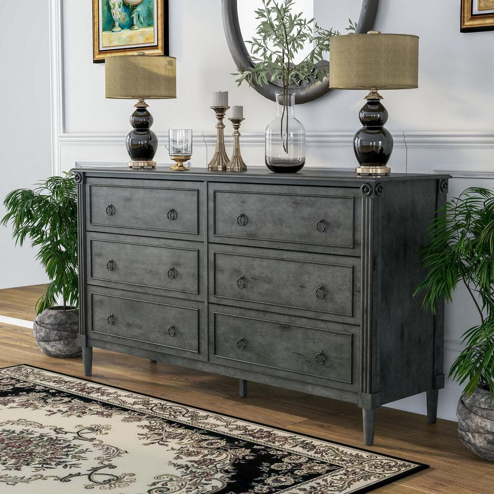 Archdale Gray 6 Door Accent Cabinet - Georgia Furniture Mart