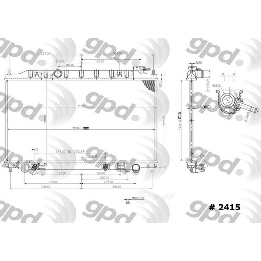 GLOBAL PARTS DISTRIBUTORS, LLC Radiator 20022006 Nissan Altima 2415C