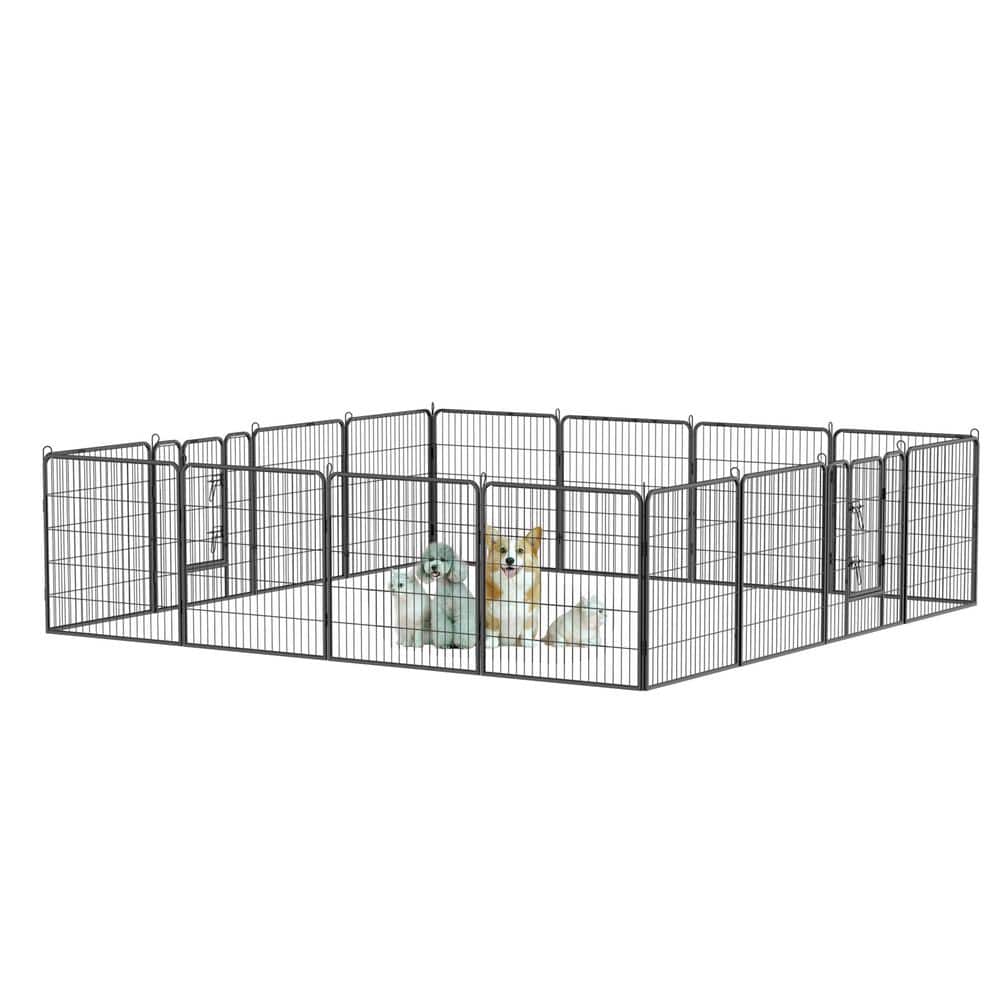 0.00328 -Acre In-Ground Dog Pens Outdoor 32 Height Foldable 16 Panels He