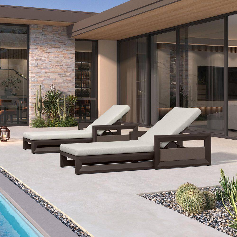 Metal Aluminum Outdoor Chaise Lounge Patio Lounge Chair with Cushion price history on PriceWatchPro