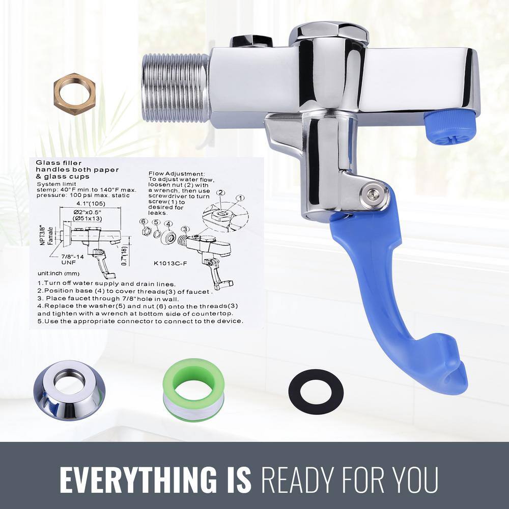 Chrome Wall Mounted Single Handle Drinking Fountain Faucet