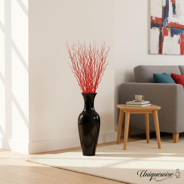 Decorative Bamboo Floor Vase Natural Dried Twig Fillers Modern Home & Office Decor Accent for Living Room, Ember 37" H