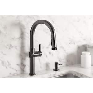 Rune Single-Handle Pull-Down Sprayer Kitchen Faucet in Black Stainless