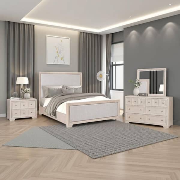 Kizie 5-Piece Tawny Brown and Pewter Queen Engineered Wood Bedroom Set