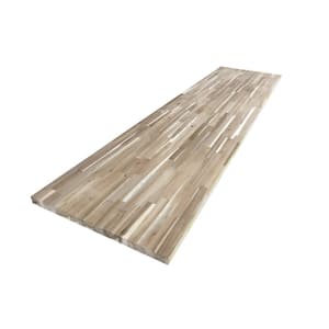 8 ft. L x 25 in. D Unfinished Acacia Butcher Block Countertop in With Standard Edge