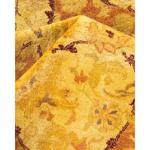 Mogul Brown 9 x 12 Oriental Wool Indoor Area Rug