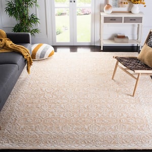 Metro Gold/Ivory 8 ft. x 10 ft. Floral Border Area Rug