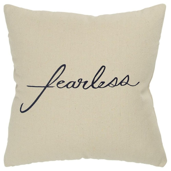 HomeRoots Natural Solid Polyester 20 in. x 20 in. Throw Pillow