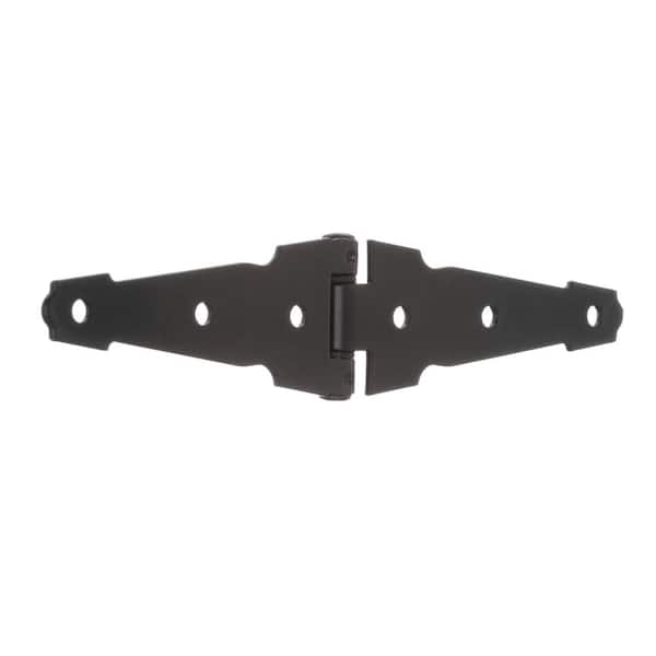 4 in. Black Heavy Duty Decorative Strap Hinge