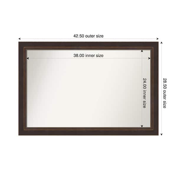 Amanti Art Lara Bronze 42.5 in. W x 28.5 in. H Custom Non-Beveled Wood Framed Bathroom Vanity Wall Mirror