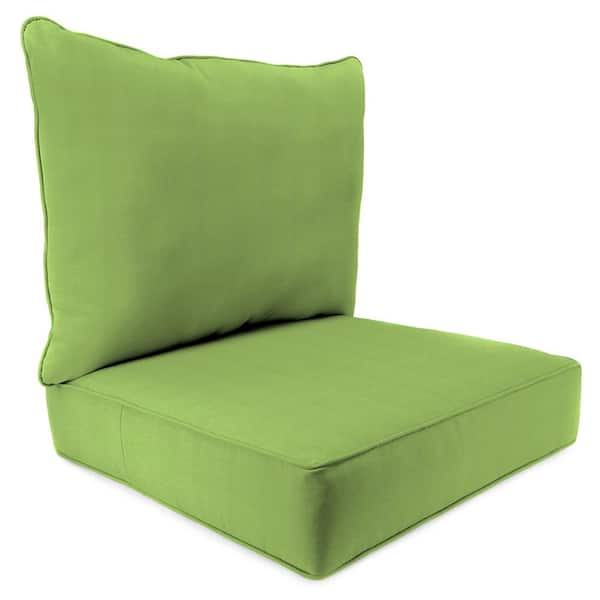 Jordan Manufacturing Sunbrella 24" x 24" Canvas Gingko Green Solid Rectangular Outdoor Deep Seating Chair Seat and Back Cushion Set
