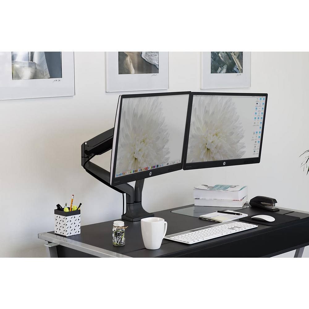 Dual Monitor Adjustable Arm Desk Mount with Gas Spring