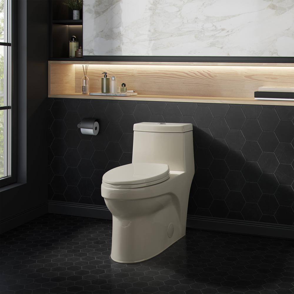 Swiss Madison Virage 1piece 1.1/1.6 GPF Dual Flush Elongated Toilet in Bisque, Seat Included SM