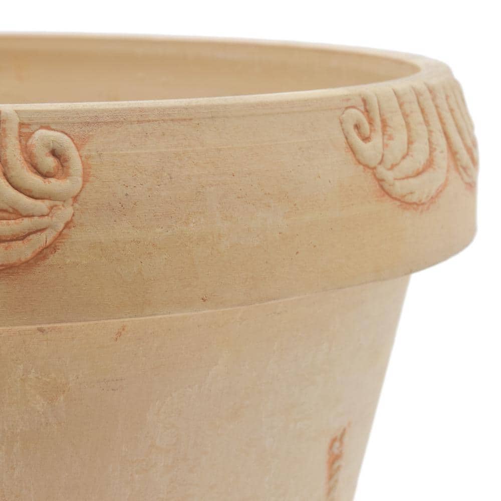 Beige Medium Round Recycled Composite Pot Planter