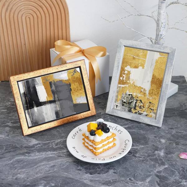 Vntage 1960s/70s Par of Plastc Frame Cardboard Art Prnts Lades