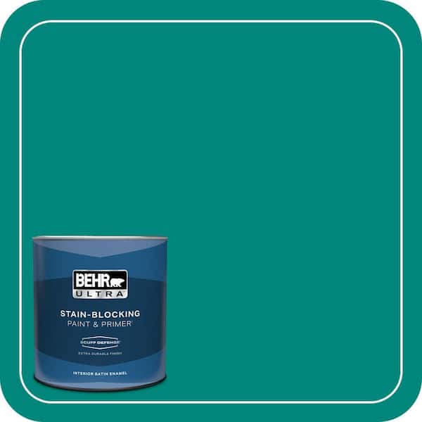 BEHR ULTRA 1 qt. #P450-7 Mystic Turquoise Extra Durable Satin Enamel Interior Paint & Primer