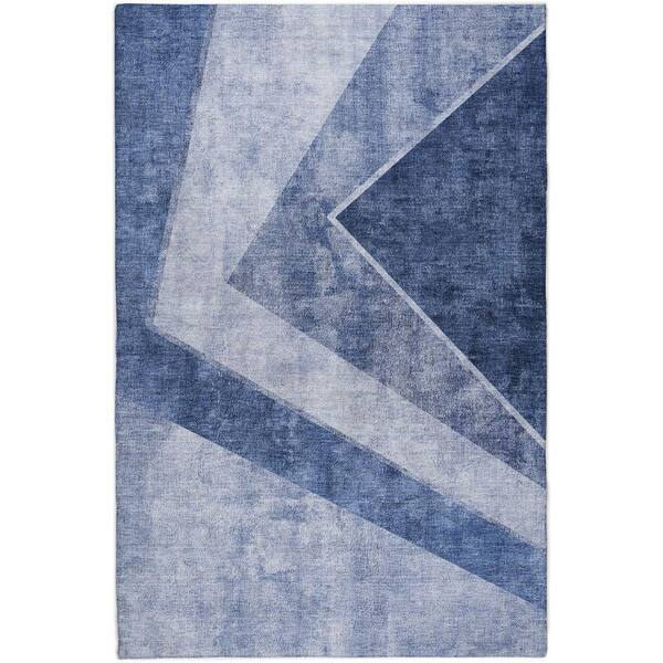 Dream Shag Premium Machine Washable Abstract ADS671 Blue 10 ft. x 14 ft. Area Rug