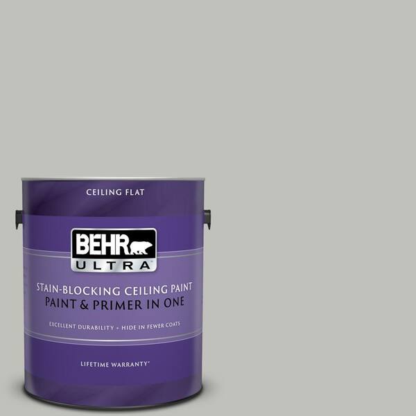 BEHR ULTRA 1 gal. #UL210-8 Silver Sage Ceiling Flat Interior Paint and Primer in One