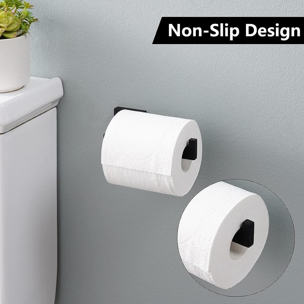 Matte Black Stainless Steel Wall Mounted Toilet Paper Holder, 2 Pack