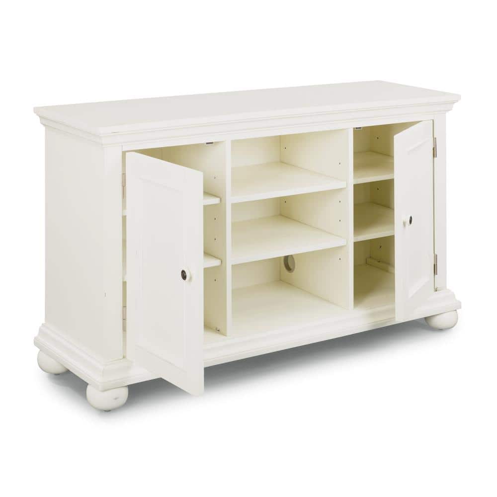 Dover 56" White Poplar Entertainment Center with Adjustable Shelves