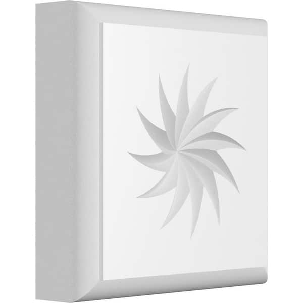 Ekena Millwork 3 in. W x 3 in. H x-3/4 in. P Standard Sedgwick Spiral Rosette With Rounded Edge