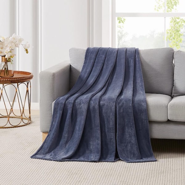 Unbranded Ultra Plush Polyester Blue 50 x 70 Throw