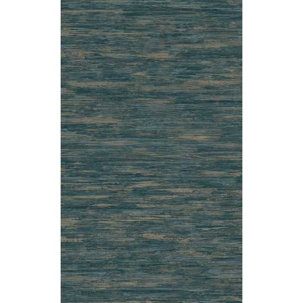 Walls Republic Teal Textured Metallic Horizontal Stripes Shelf Liner Non-Woven Wallpaper Double Roll (57 sq. ft.)