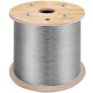 VEVOR 500 ft. x 1/8 in. T316 Stainless Steel Wire Rope 2100 lbs. Load  Aircraft Wire Cable with 1x19 Strands Core for Railing BXGGSS316XH2-PDXQV0  - The Home Depot