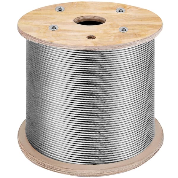 3/16 in. x 1000 ft. Stainless Steel Wire Rope Cable 1x19 Strand Construction for Garden Fence