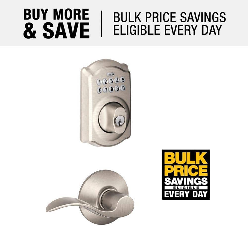 Satin Nickel Electronic Keypad Entry Lock with Accent Lever