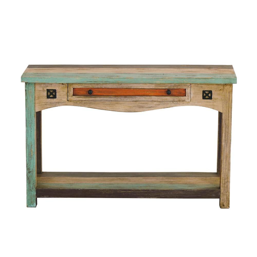 Noble House Edgell Multicolored Distressed Console Table 109856 The