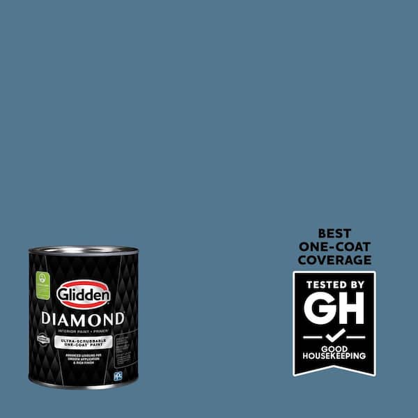 Glidden Diamond 1 qt. PPG1156-5 Smoke Blue Eggshell Interior Paint with Primer